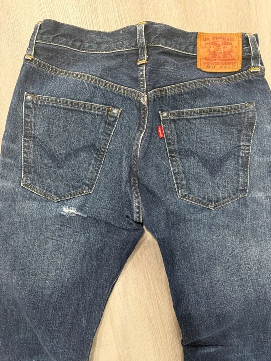 Levi’s 501 XX Men’s Jeans W31 L32 Dark Wash Button Fly Straight Leg Denim - Picture 11 of 12